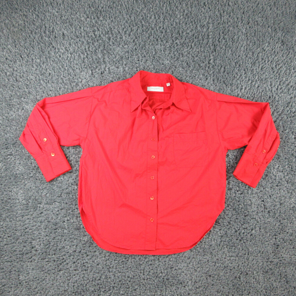 Equipment Femme Shirt Womens Large Red Long Sleeve Button Up